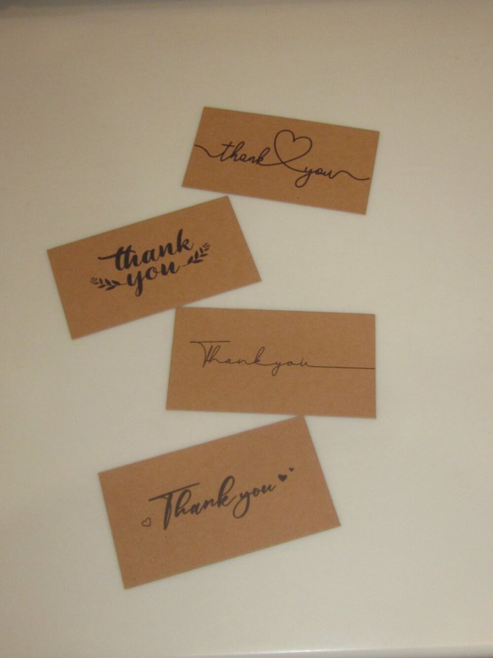 100 Kraft Thank You Cards - Picture 1 of 1
